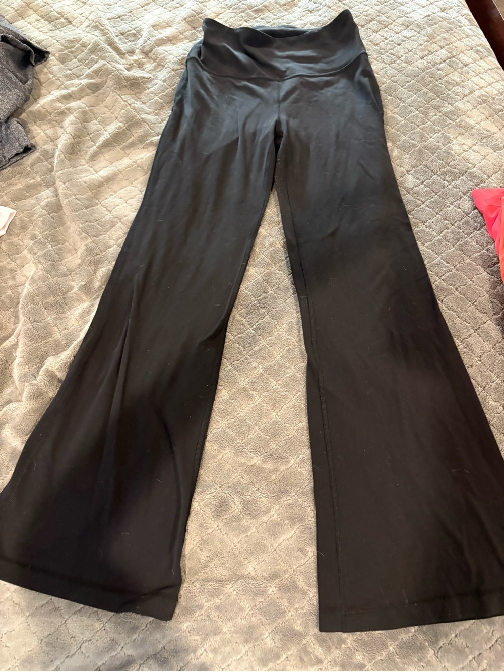 lululemon athletica Black Wide-Leg Fold-Over Waist Leggings